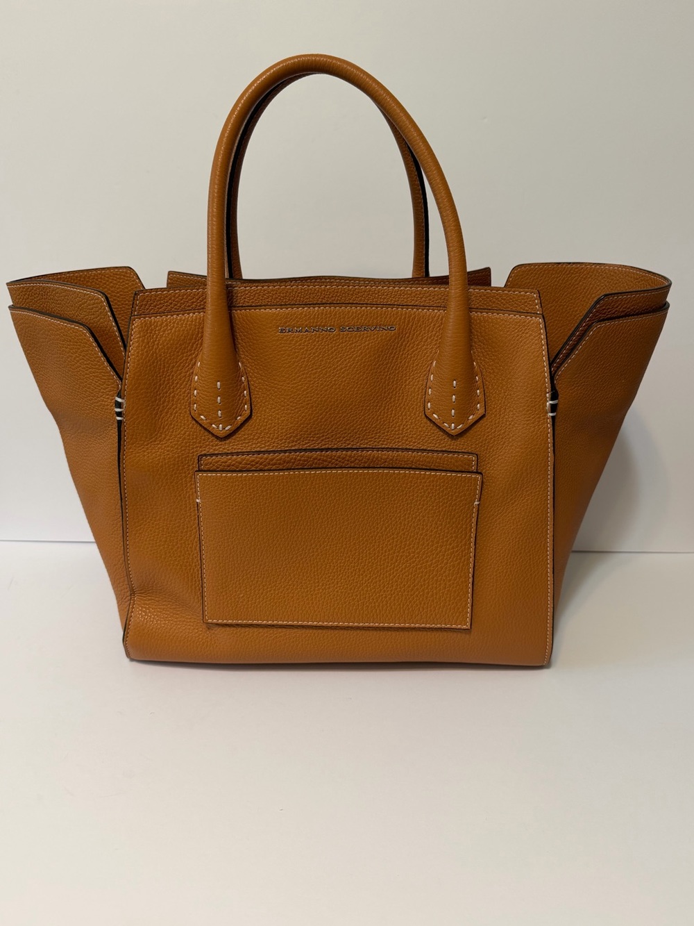 Ermanno Scervino Pebbled Leather Convertible Tote Bag - Made in Italy. Quiet Lux